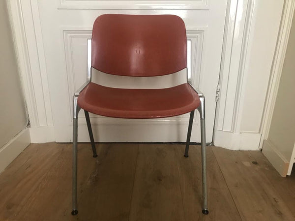 Zes Originele Castelli Stoelen In Terra Rood/Oranje