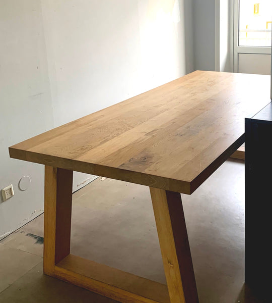 Prachtige Eikenhouten Design Eettafel