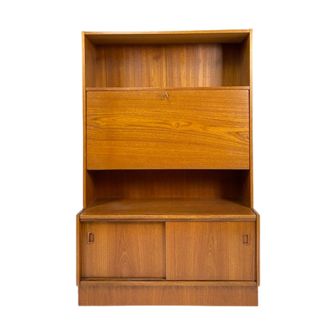 1960'S Teak Bookcase Cabinet