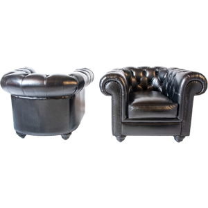 2 X Chesterfield Club Fauteuils Zwart