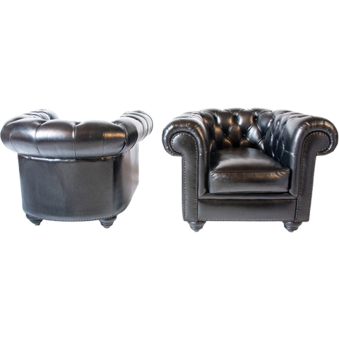 2 X Chesterfield Club Fauteuils Zwart