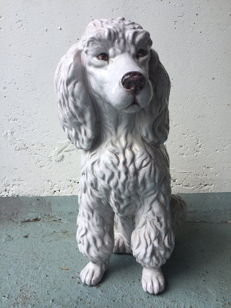 Vintage Teracotta Beeld Van Hond Poedel Made In Italy Hollywood Regency - RELIVING