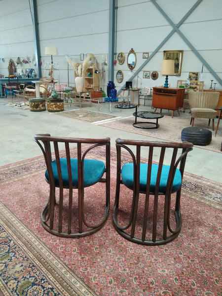 Set Van 2 Vintage Boho Bamboe Stoelen - Art Deco Stijl