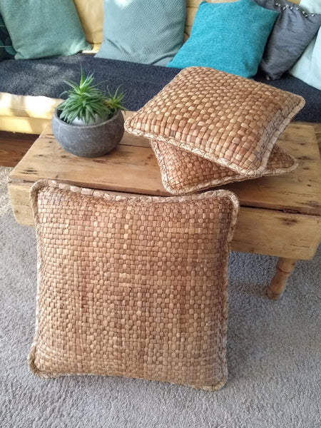 Set Van 3 Boho Geweven Rotan Riet Kussens - RELIVING