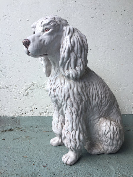 Vintage Teracotta Beeld Van Hond Poedel Made In Italy Hollywood Regency - RELIVING