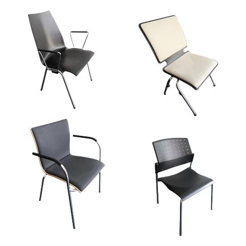 Aanbieding 4 Design Office Stoelen, Thonet, Hiller, Enzv.