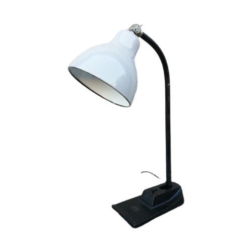 Antieke Bureaulamp Emaille Kap