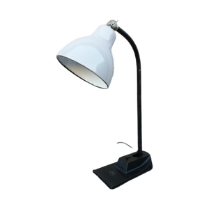 Antieke Bureaulamp Emaille Kap