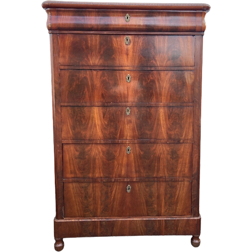 Antieke Mahonie Ladenkast / Chiffoniere Met 6 Lades