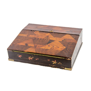 Antique Writing Box | Elegant Marquetry | Chinese Lacquer | Early 20Th Century