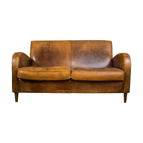 Art Deco Dutch Sheepskin Sofa