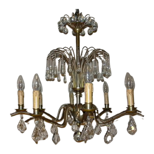 Art Deco Kristallen Kroonluchter, Hanglamp