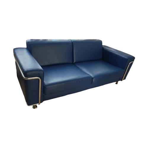 Bank Le Corbusier Style Blauw/Chroom