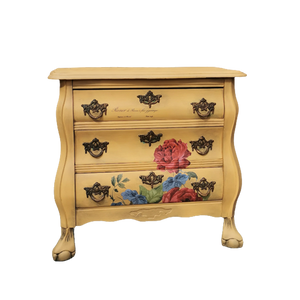 Buikkast - Geel - Met Bloemen Motief | Commode