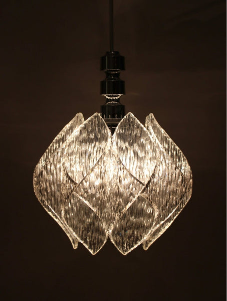 Vintage 'Ice Glass' Plafondlamp