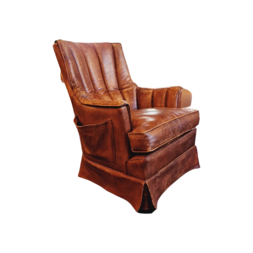 Channel-Back Armchair Schapenleder