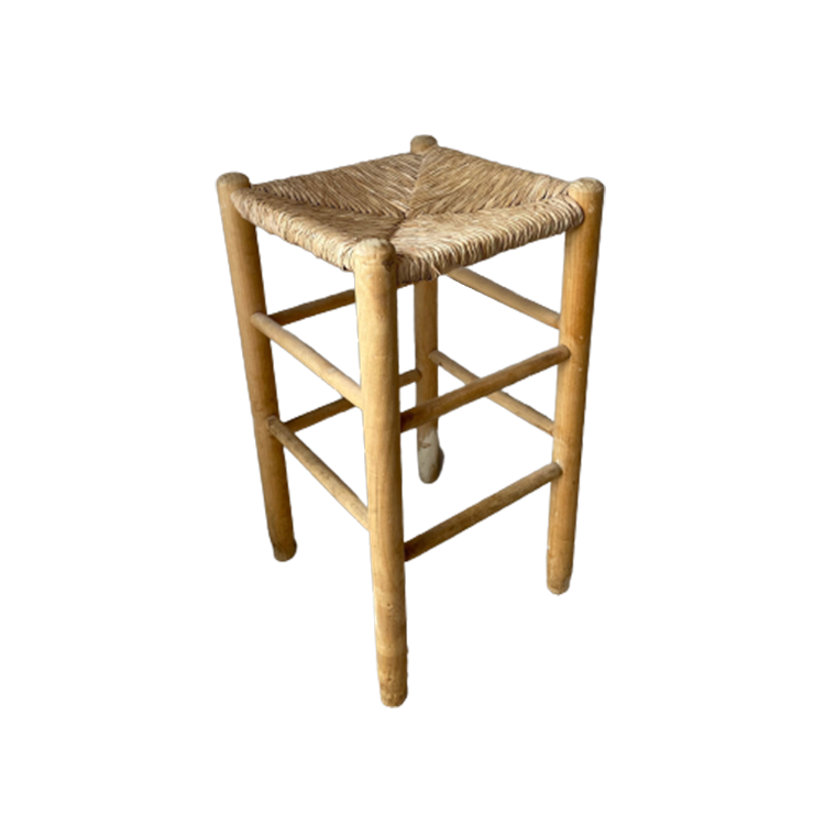 Charlotte Perriand ‘Dordogne’ Stool - Rotan Barkruk