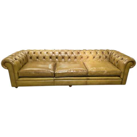 Chesterfield 4 Zits Bank Xl Lime Mosterd Rundleer