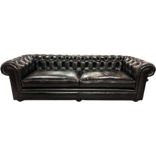 Chesterfield Xl Bank In Zwart Leder