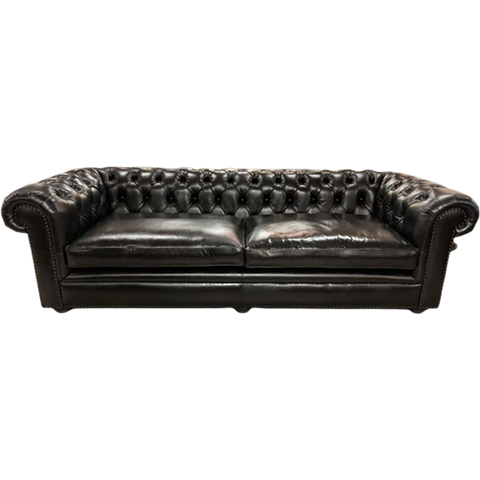 Chesterfield Xl Bank In Zwart Leder