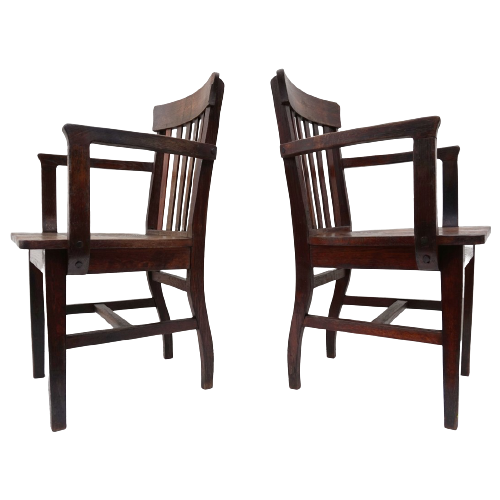 Eiken Armstoelen, Set Van 2