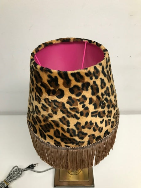 Tafellamp Leopard Punk Eclectic Pink Met Franjes Deknudt - RELIVING