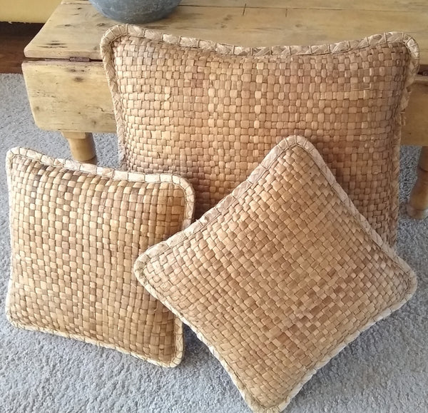 Set Van 3 Boho Geweven Rotan Riet Kussens - RELIVING