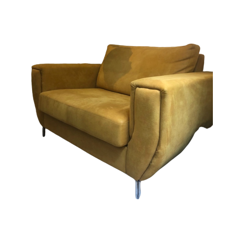 Gele Suede Loveseat