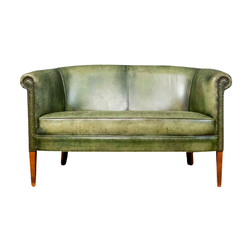 Green Dutch Sheepskin Sofa