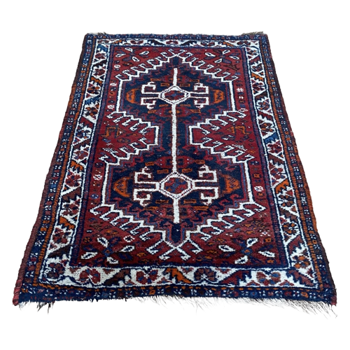 Handgeknoopt Hamadan Vloerkleed Rood 84X140Cm Perzisch Tapijt