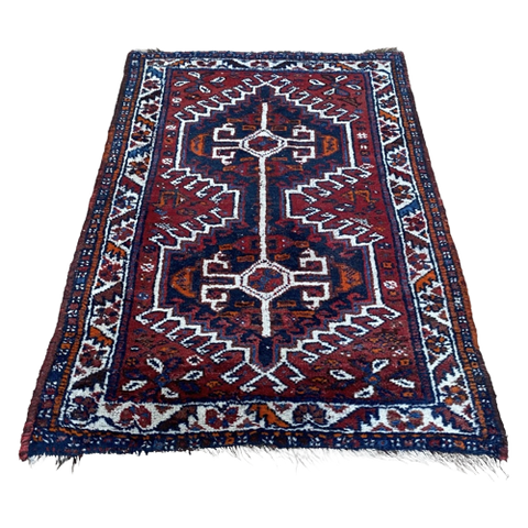 Handgeknoopt Hamadan Vloerkleed Rood 84X140Cm Perzisch Tapijt