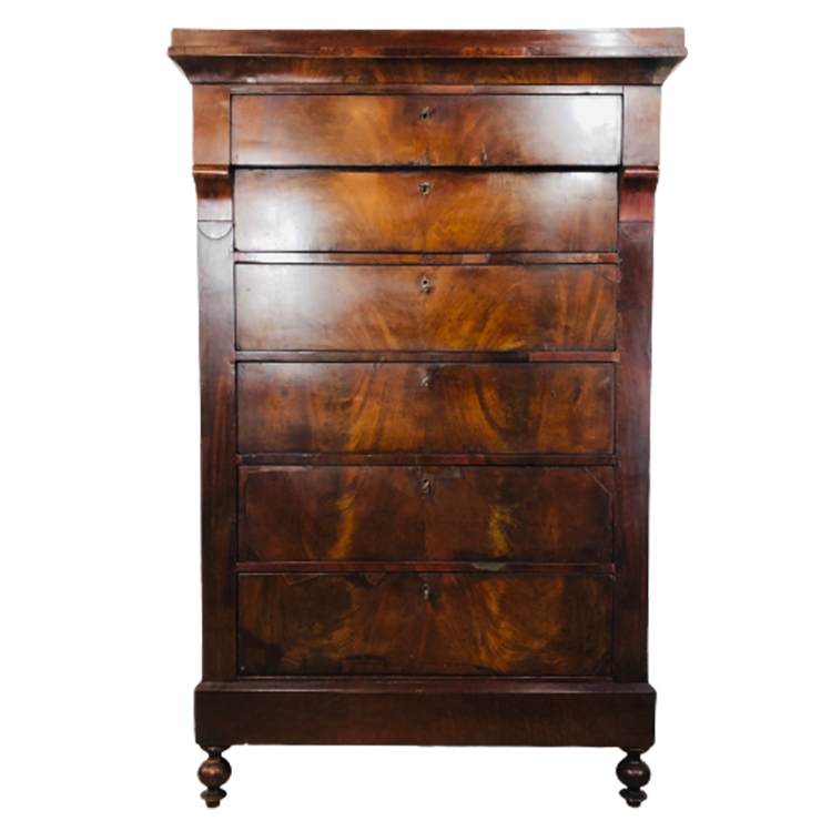 Hoge Doorleefde Oude Ladekast | Commode