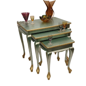 Hollywood Regency Mimiset / Nesting Tables Groen