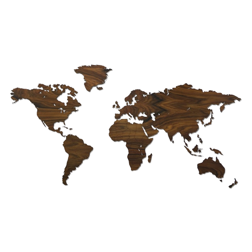 Houten Wereldkaart - Palissanderhout
