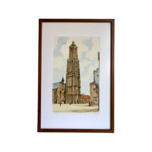 Ingelijste Print Van Martinus Kerk Te Weert.