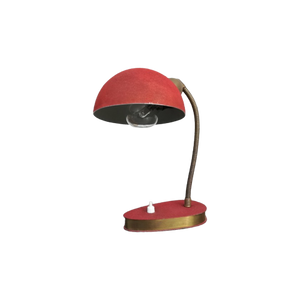 Jaren '50 Bureaulamp Rood / Messing