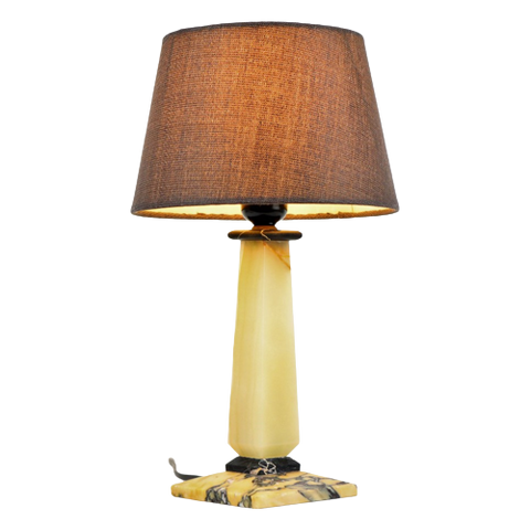 Kleine Originele Tafellamp Geaderd Marmer Leeslamp Onyx 26Cm