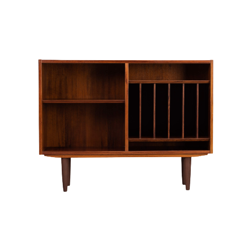 Lage Deens Design Palissander Boekenkast By Hundevad Met Lp Rek, 1960S