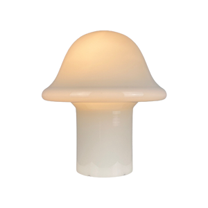 Large Fully White Glass Peill And Putzler Mushroom Table Lamp Xl 1970