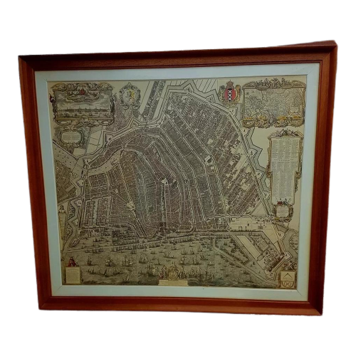 Mega Grote Historische Kaart / Tekening Amsterdam Uit 1625