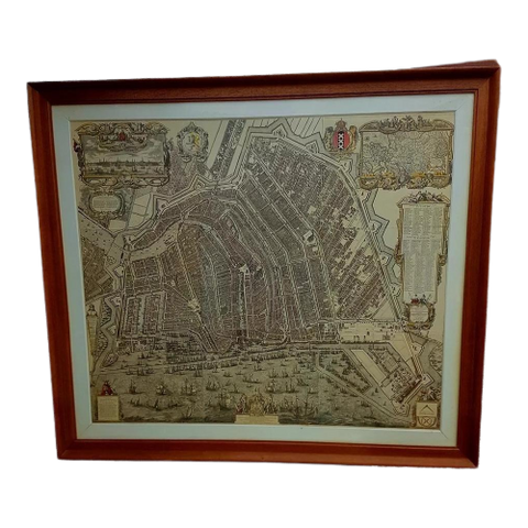 Mega Grote Historische Kaart / Tekening Amsterdam Uit 1625