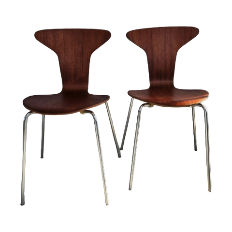 Mid Century 3105 Mosquito Chairs By Arne Jacobsen For Fritz Hansen Set Of 2 | Design