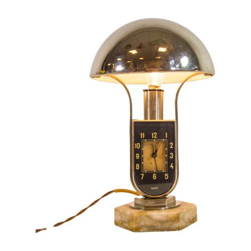 Mofém | Art Deco Lamp And Alarm Clock | Hungarian Design | Vintage 1930'S