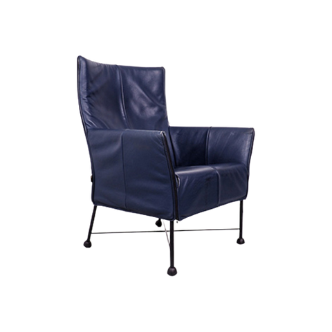 Montis Charly Leren Fauteuil Donker Blauw 1