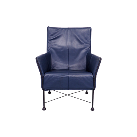 Montis Charly Leren Fauteuil Donker Blauw 2