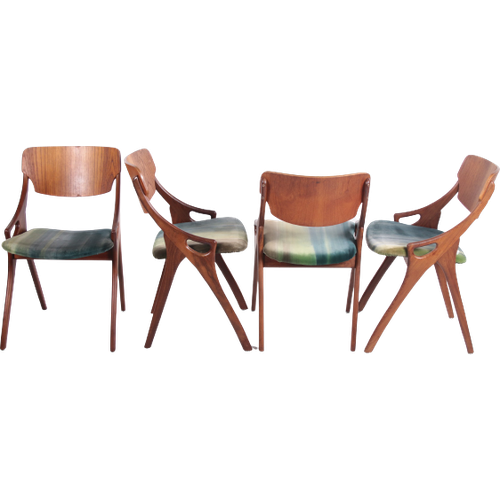 Mooie Set Van 4 Stoelen Van Arne Hovmand Olsen Voor Mogens Kold Jaren60