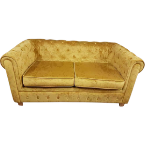 Nieuwe Bank, Chesterfield Model, "Geel" Velvet/Velours Stof