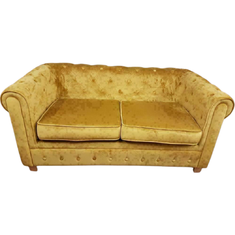 Nieuwe Bank, Chesterfield Model, "Geel" Velvet/Velours Stof