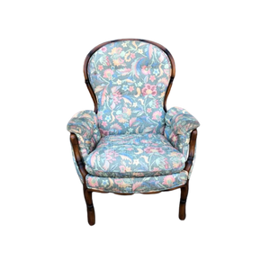 Noten Barok Fauteuil Gestoffeerd Met Botanische Printen