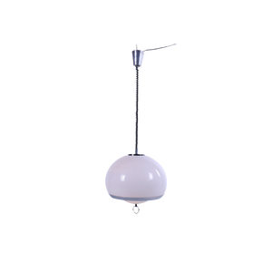 Opaline Space Age Duitse Hanglamp Met Harmonica Koord